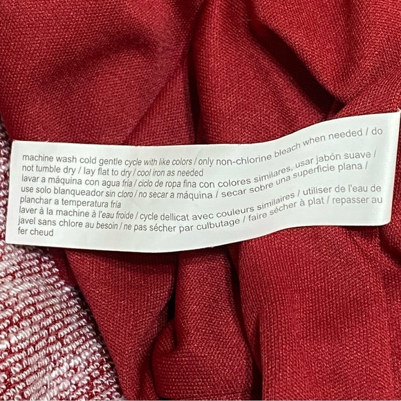 Eloquii Red White Tweed Knit Moto Jacket Size 14/16 Cropped Asymmetrical Zip - Picture 9 of 10